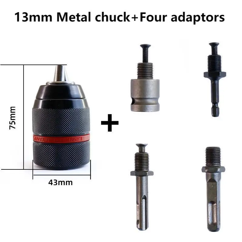Portabrocas sin llave de Metal resistente, 1/2-20UNF, 10mm, 13mm, vástago hexagonal/SDS/enchufe cuadrado hembra, herramienta de Hardware, herramienta de mano
