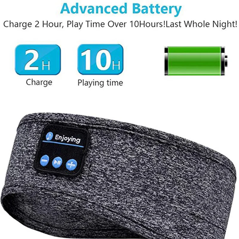 Auriculares inalámbricos con Bluetooth, banda para dormir, auriculares para música, suaves, elásticos, cómodos, diadema deportiva, auriculares para música