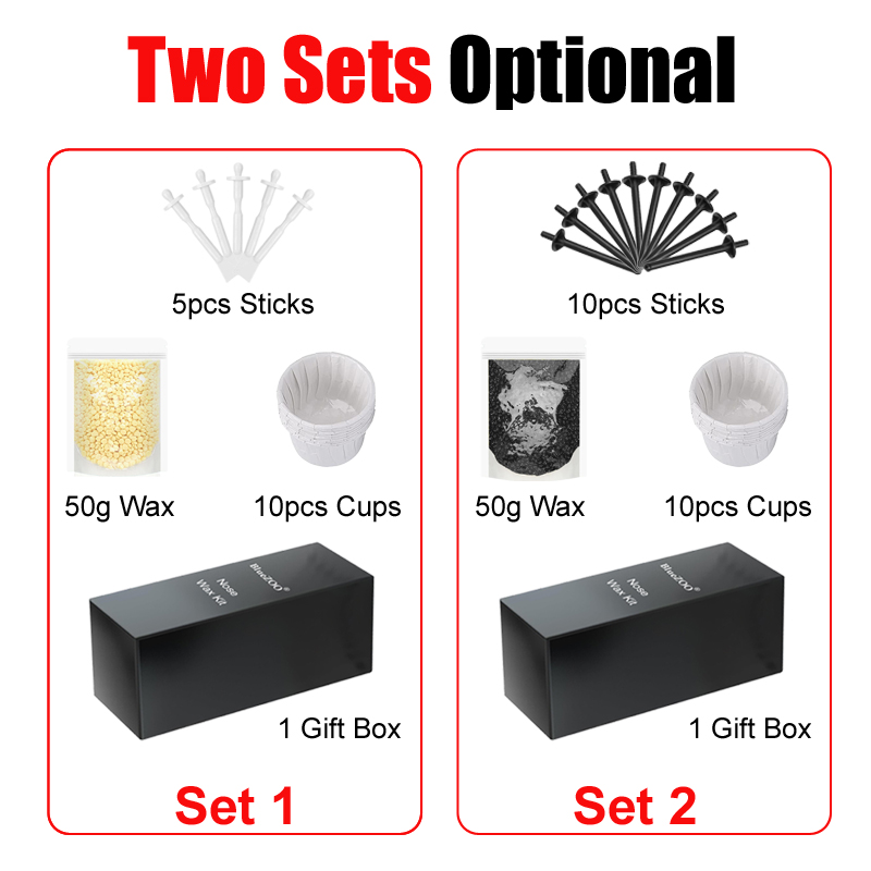 Kit portátil de cera de nariz indolor para homens e mulheres, depilação, kit de depilação de nariz e orelha sem papel