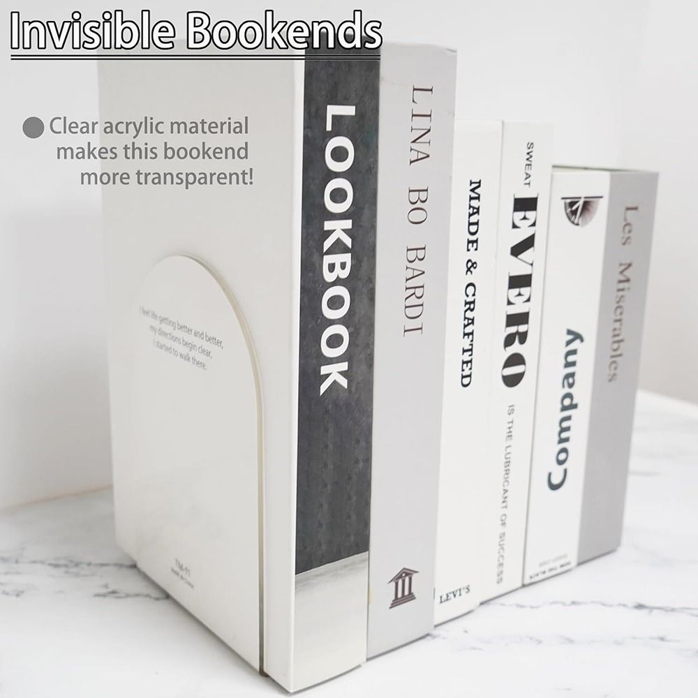 1 шт. прозрачные акриловые подставки для книг, нескользящий конец для книг для школьной библиотеки и настольного органайзера, акриловые концы для книг для книжных полок