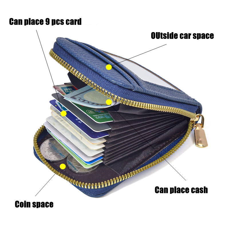 Tarjetero RFID, billetera Unisex, billeteras pequeñas impermeables de cuero PU con Clip para dinero, tarjetero de diseñador