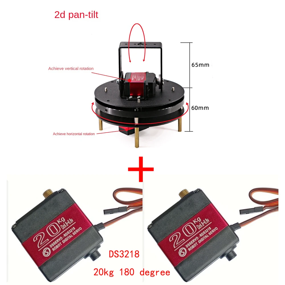 MG996 2 DOF Rotating Robot Manipulator Metal Alloy Mechanical Rotate Platform Kit For Arduino Robot Bracket Programmable DIY Kit