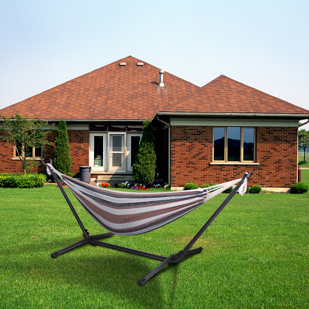 Portable Travel Anti-rollover Thickened Hanging Hammocks Outdoor Indoor Single Double Canvas Hammocks Courtyard Children's Swing