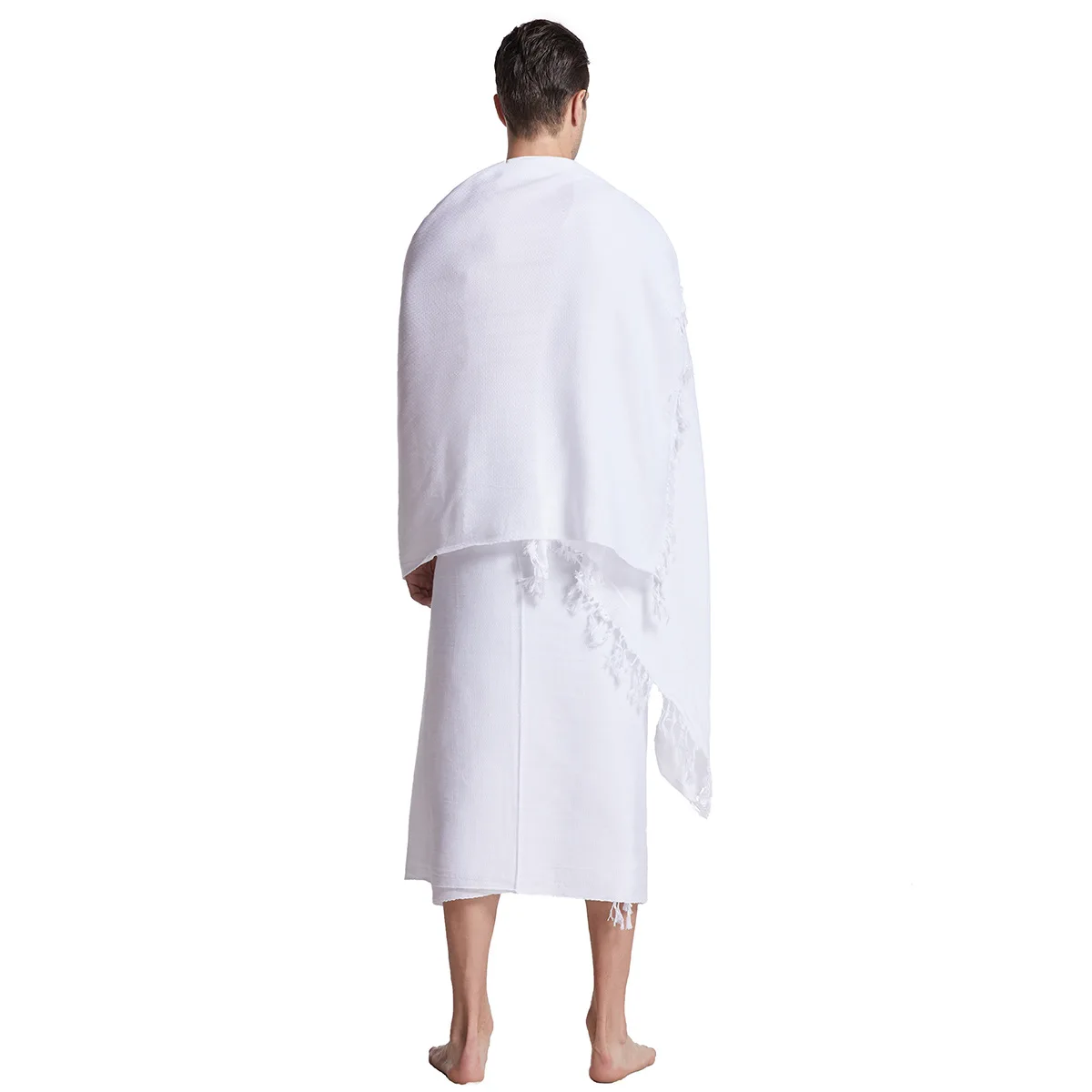 Nam 2 Cái Áo Ihram Hành Hương Khăn Ả Rập Hồi Giáo Mecca Hajj Hồi Giáo Ramadan Cầu Nguyện Thờ Trang Phục Khăn Choàng Jubba Thobe
