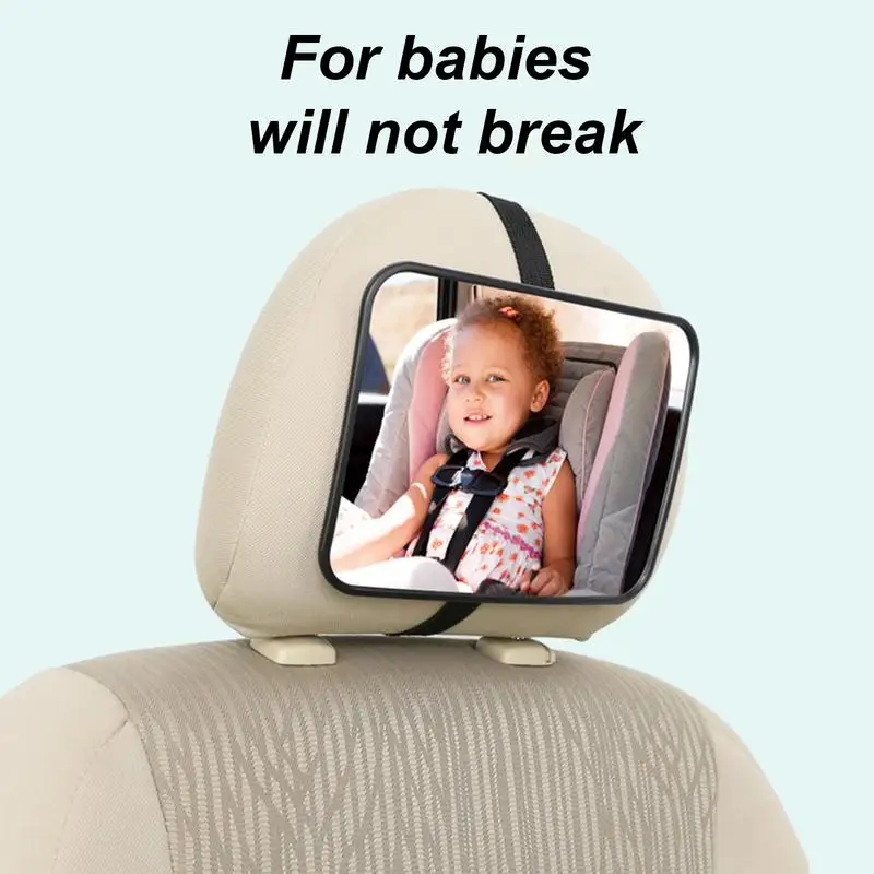 Espejos de coche para bebé, espejos de asiento de coche inastillables, espejos retrovisores seguros para bebé, gafas de vista para asiento de coche, revestimiento trasero ajustable