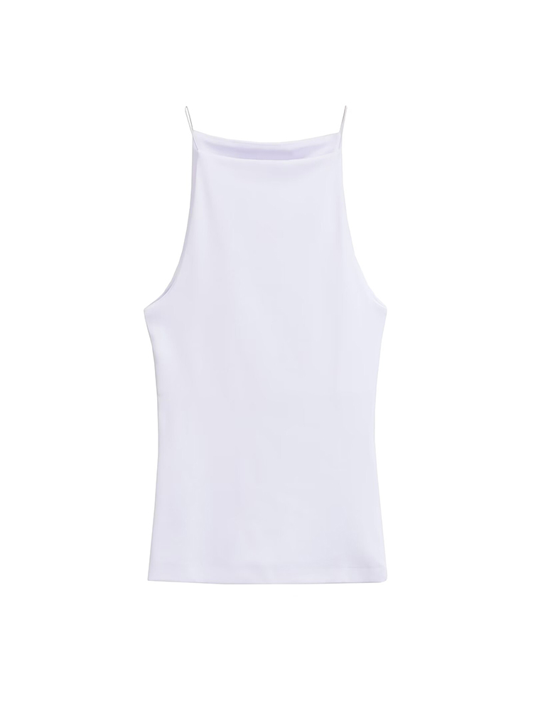 Willshela moda damska jednolita, podstawowa luźna koszulka na ramiączkach Vintage cienkie paski O-Neck bez rękawów kobiece eleganckie bluzki damskie