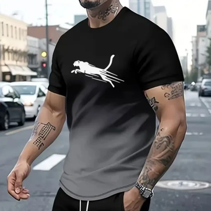 動物 Tシャツ男性用 3d プリント Tシャツメンズスポーツ Tシャツストリートファッション半袖 Tシャツルーズ特大男性服