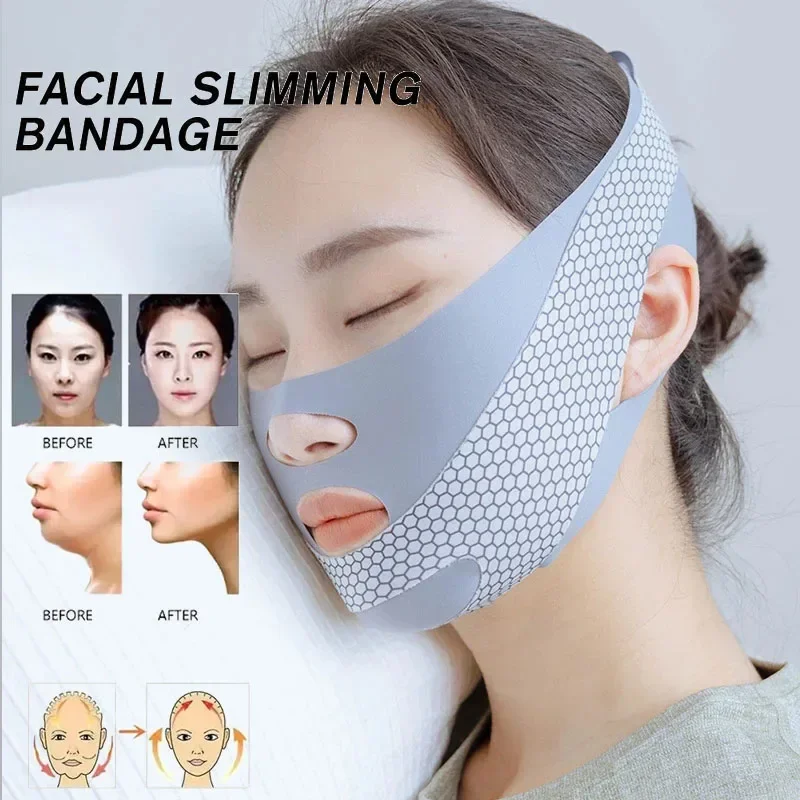 Lifting facciale con sonno viso V Shaper Benda dimagrante viso Rilassamento Forma Ascensore Ridurre il massaggio con fascia per diradamento del viso al doppio mento