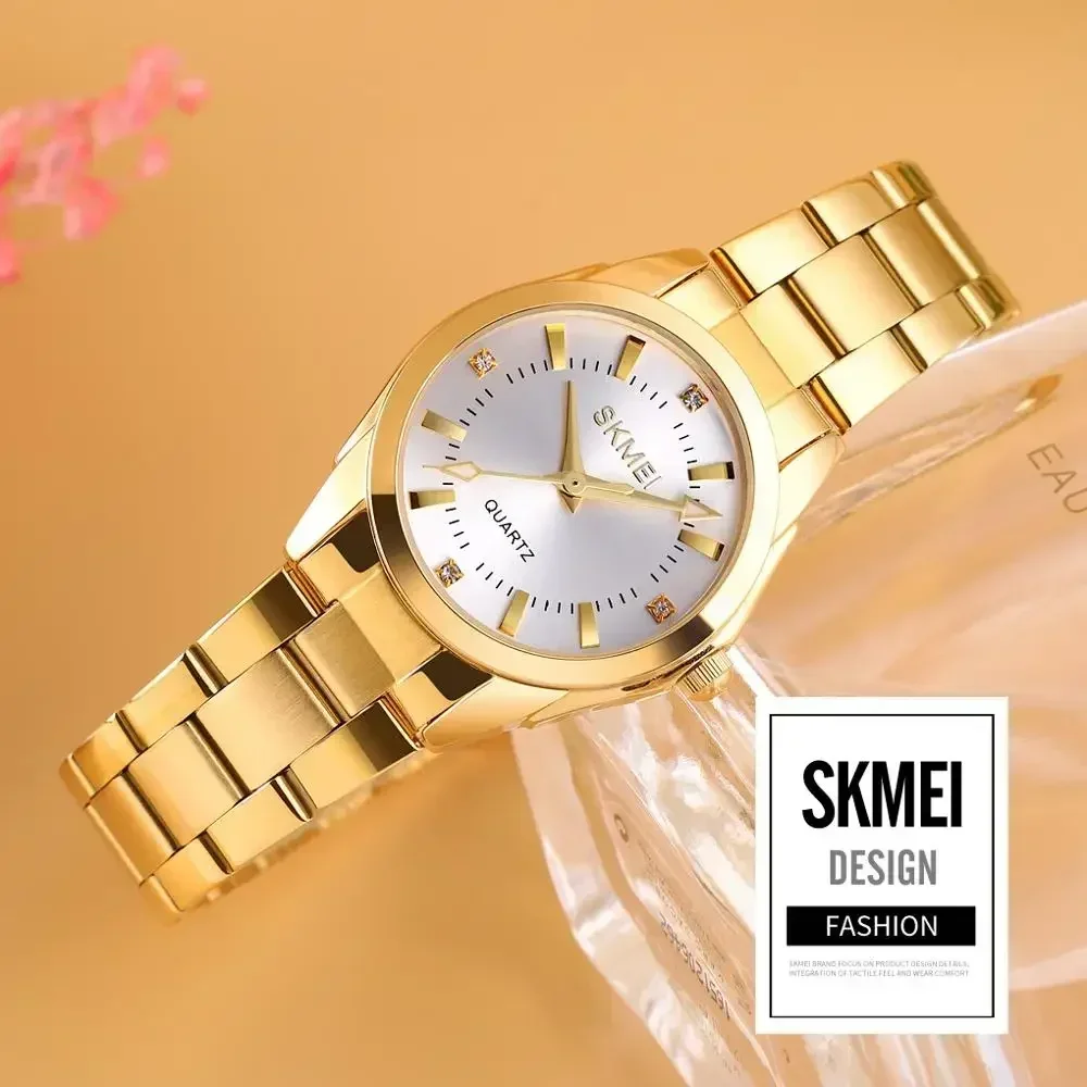 SKMEI1620 para mujer, reloj fino para mujer, reloj de cuarzo Simple a la moda para mujer, relojes de cuarzo de lujo con movimiento