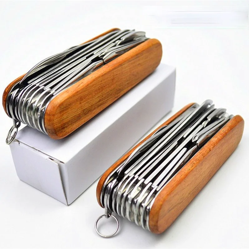 Cuchillo de bolsillo multiherramienta 17 en 1, cuchillo plegable portátil, alicates de bolsillo de acero inoxidable para acampar, cuchillo plegable multifuncional