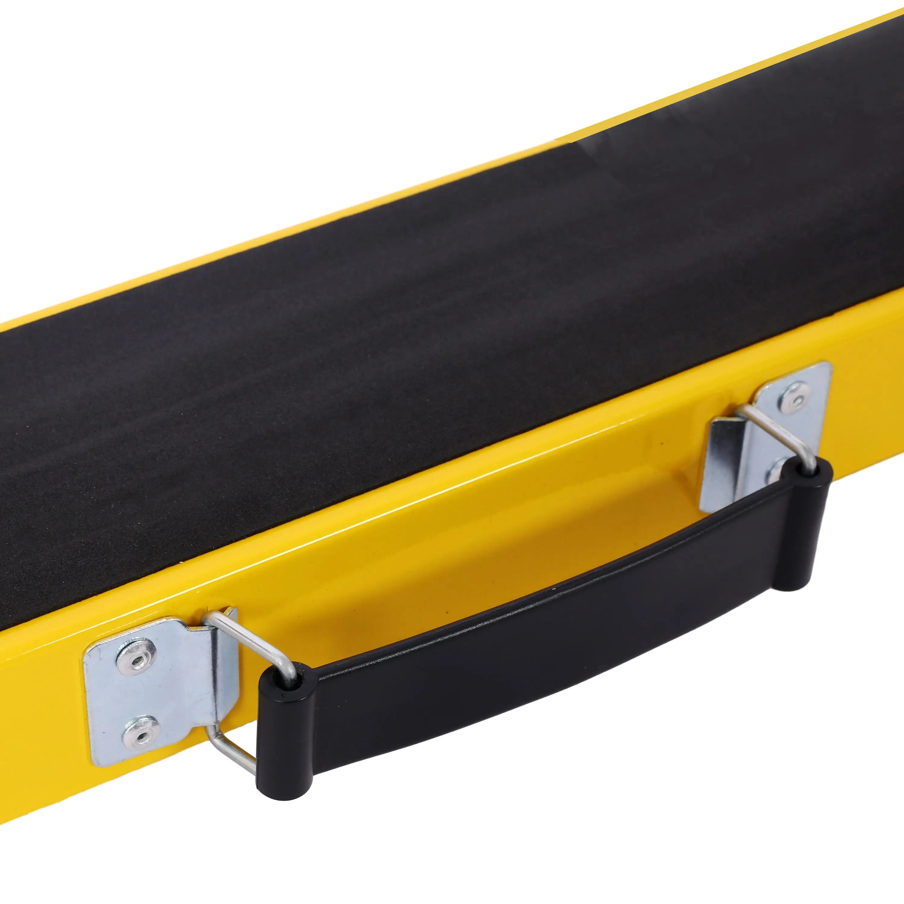 2 Pack Folding Portable Saw Horses - Heavy Duty Steel Workbench with Quick Open Legs & Handle, Assembled in Yellow & Black