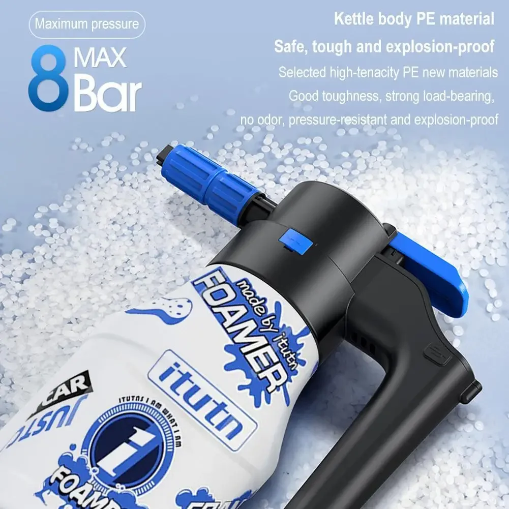 Pulverizador Elétrico De Espuma Para Lavagem De Carro, Gerador De Espuma, Bateria De Lítio, Espuma Lance, Resistência, Toalha, 1.5L, 2600mAh