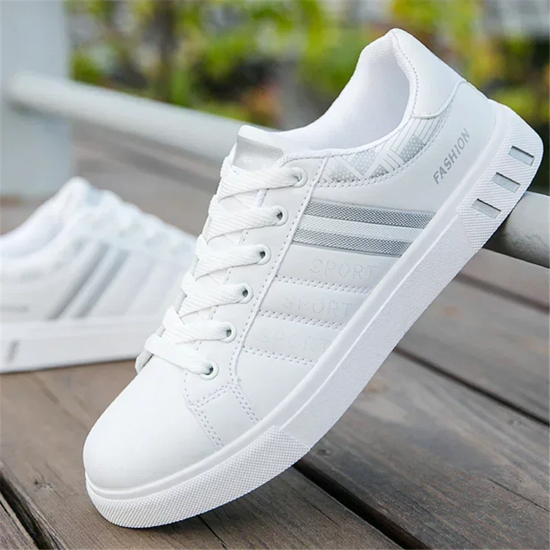 Turnschuhe, Freizeitschuhe, atmungsaktive Schuhe, flache Schnürung, weiße Reiseschuhe für Männer, Tênis Masculino, Turnschuhe für Herren, große Größe 46