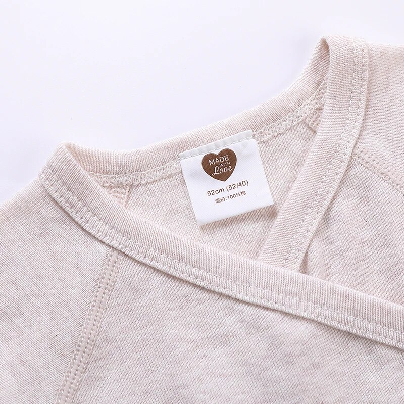 Barboteuse 100% coton à manches longues pour bébé garçon et fille, salopette avec ouverture latérale