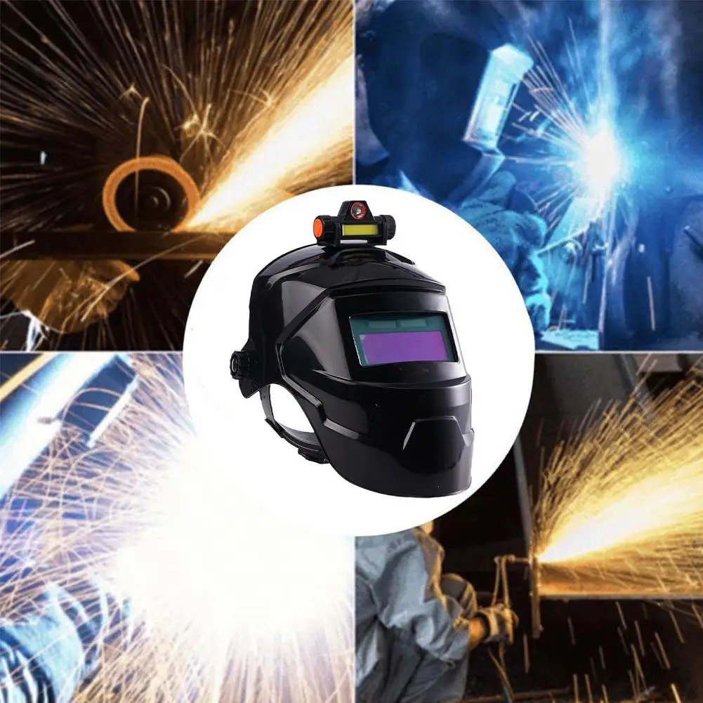 Welding Helmet Welder Mask With Rechargeable Headlight Automatic Dimming Electric Protective Mask For Arc Weld Grind Cut Process