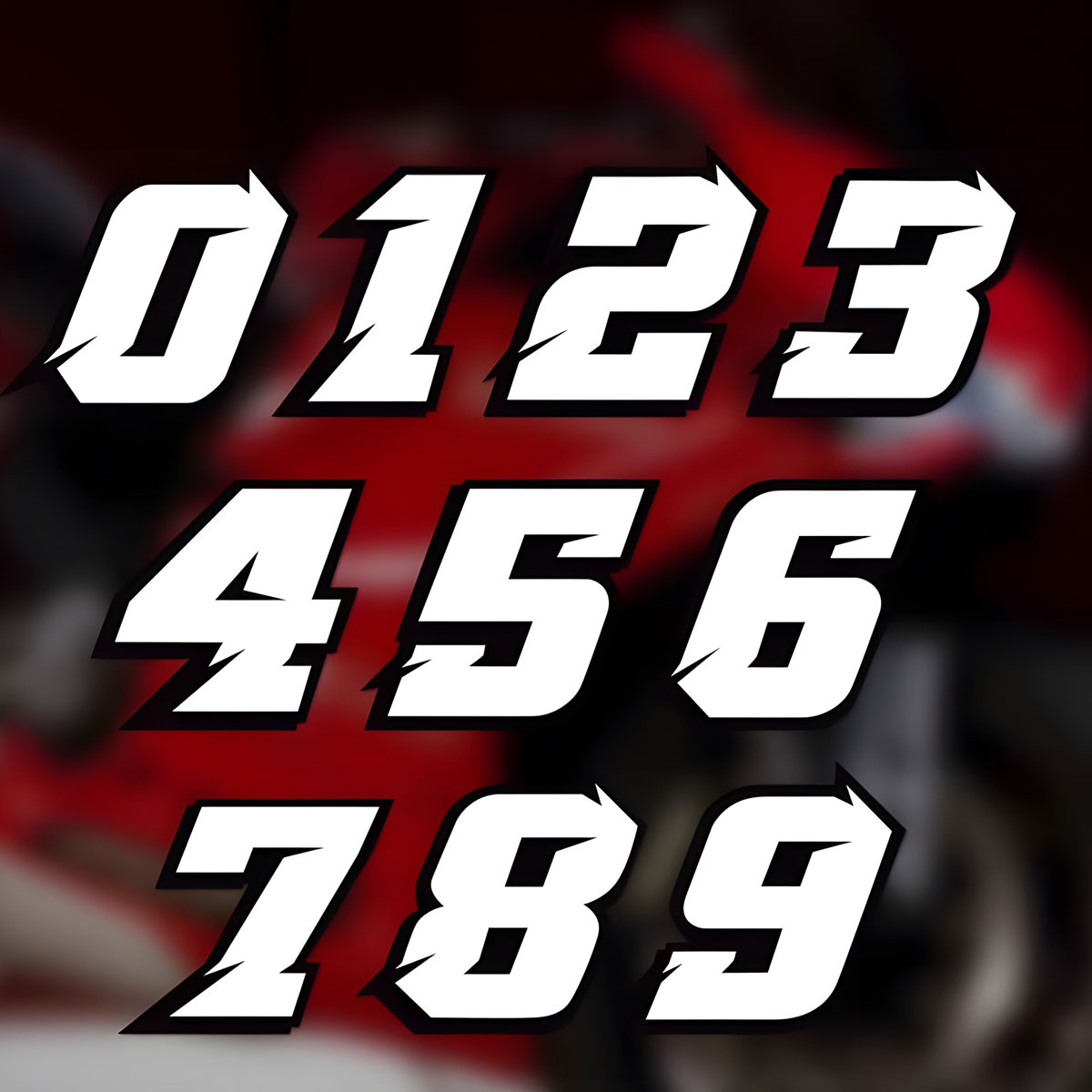 2PCS Motorcycle Racing Arabic Numbers Stickers DIY Refit Reflective Rainbow Sticker Number Helmet Car Styling 3D Decals