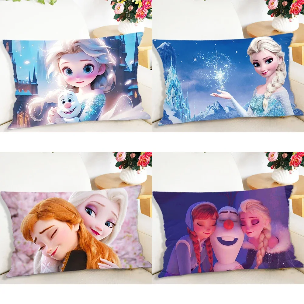 Funda de almohada de princesa Frozen de Disney, funda de almohada de princesa Elsa Anna, decoración para el hogar, sala de estar, sofá, habitación, regalo para niños