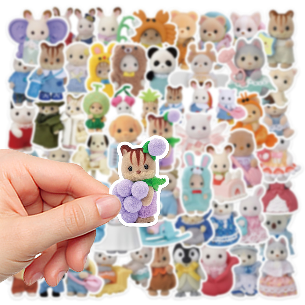 55pcs Calico Critters Stickers Laptop Scrapbook Decoratie Graffiti Decals Skateboard Laptop Waterdichte Sticker