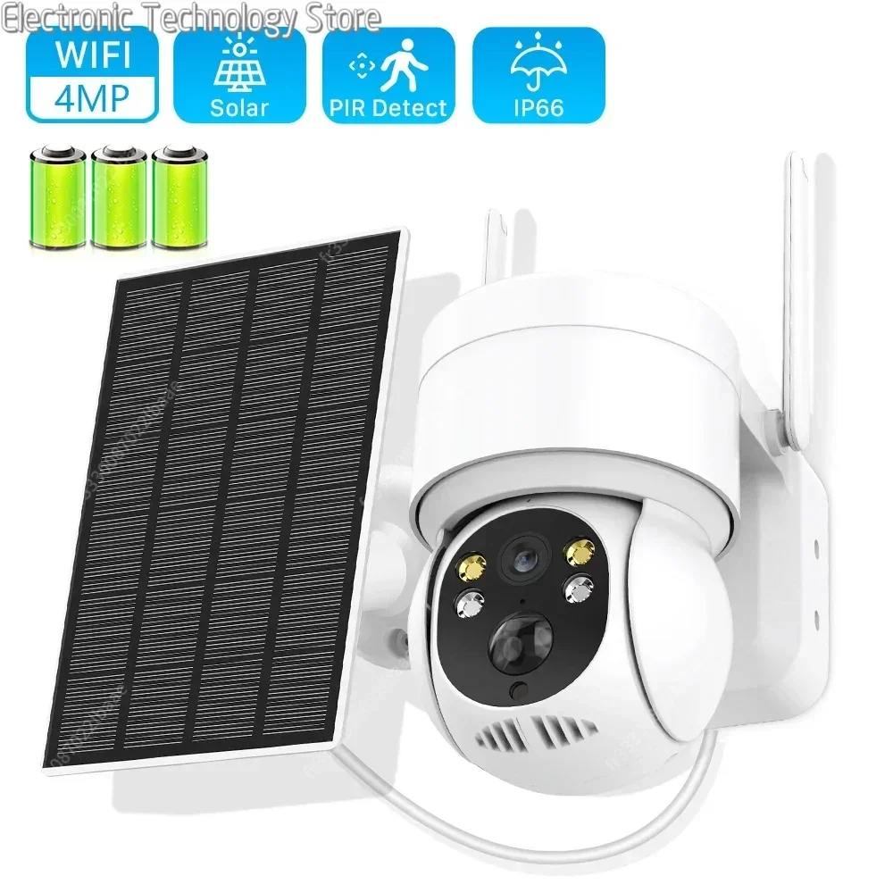 Wifi Outdoor Solar Wireless Netzwerk Kamera 4MP HD Eingebaute Batterie Video Überwachung Kamera Lange Standby ICsee APP