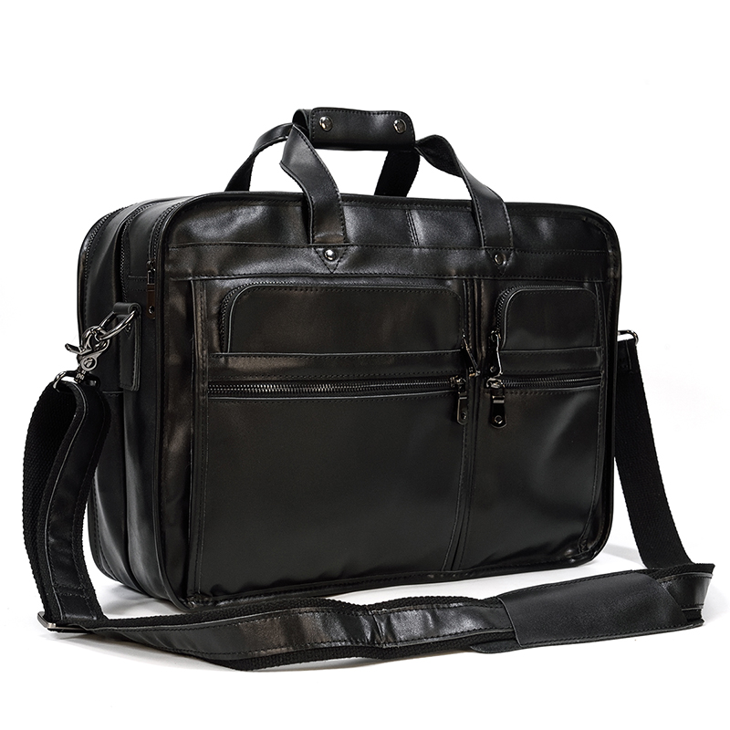 Valigetta da uomo in pelle Vintage con tasche borsa in pelle di vacchetta su valigia da lavoro borse per Laptop in pelle di cavallo pazzo 2019 Design