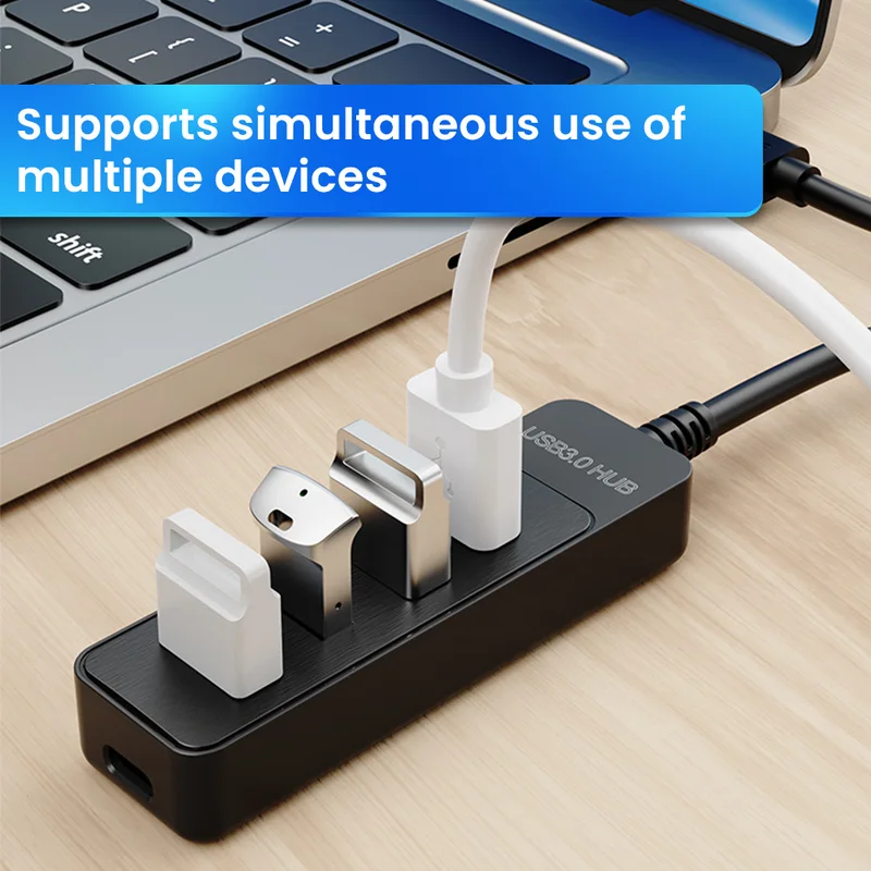Adaptador de alimentação usb 3.0, hub divisor multi usb de 4 portas, hub usb 2.0 tipo c, expansor múltiplo de alta velocidade para acessórios de computador
