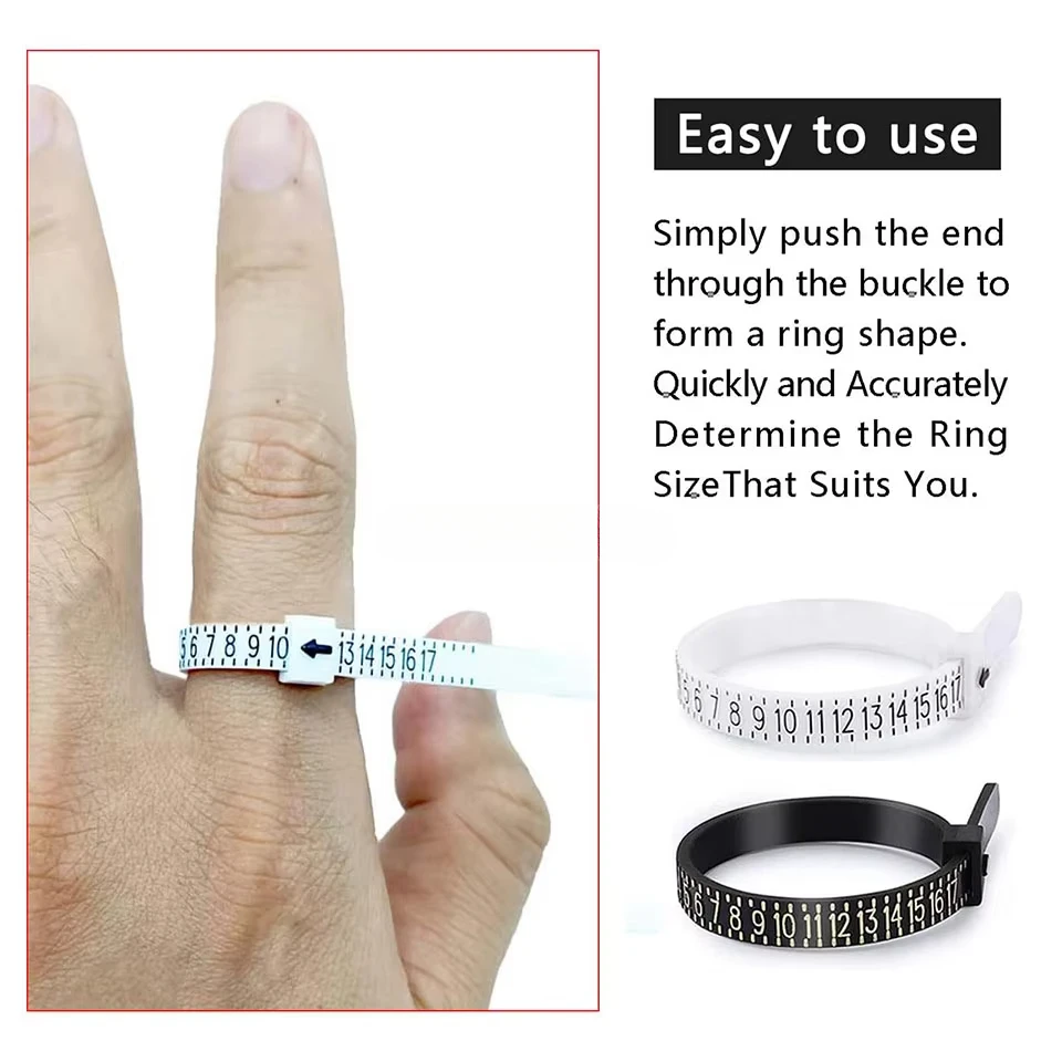 1-17 US ขนาดแหวน Sizer วัดชุด Reusable Finger ขนาดวัดเครื่องมือเครื่องประดับขนาดเครื่องมือสําหรับงานแต่งงาน