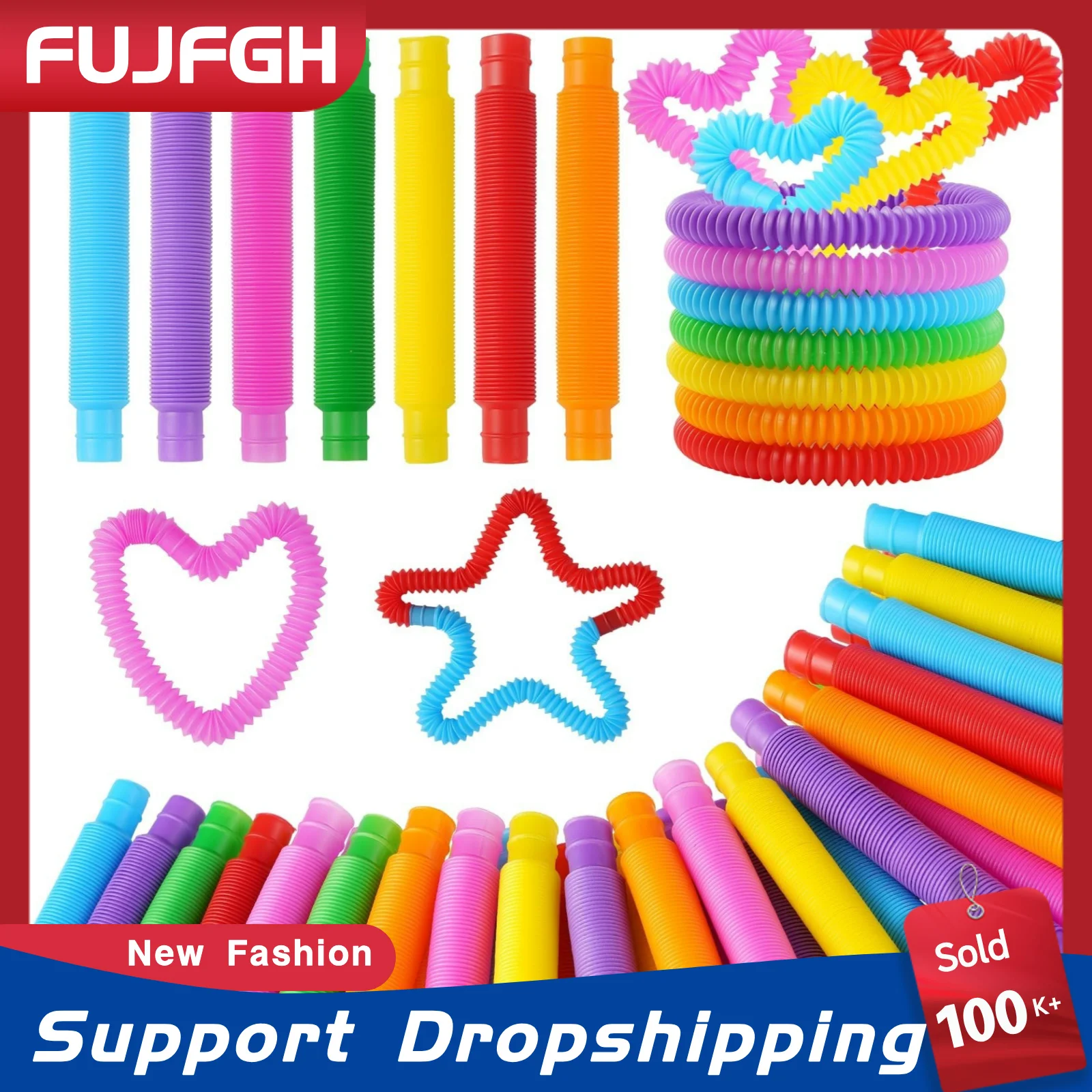8 unids/pack tubos Pop juguetes telescópicos coloridos juguete sensorial para aliviar la ansiedad y el estrés para niños adultos juguetes regalos