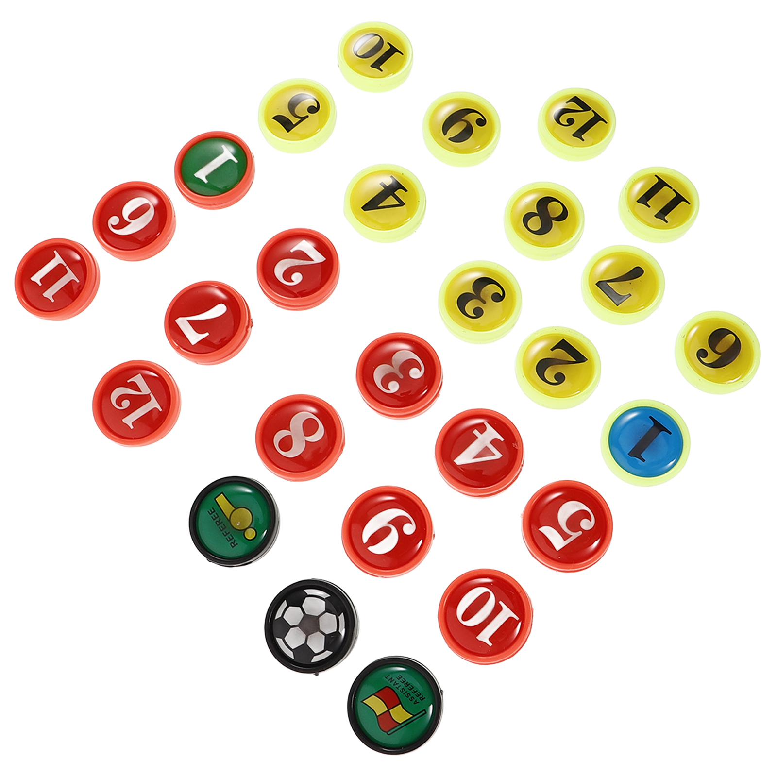 27-delige vervangende voetbalmagneten Bord Kleine voetbalscheidsrechter Genummerde speler