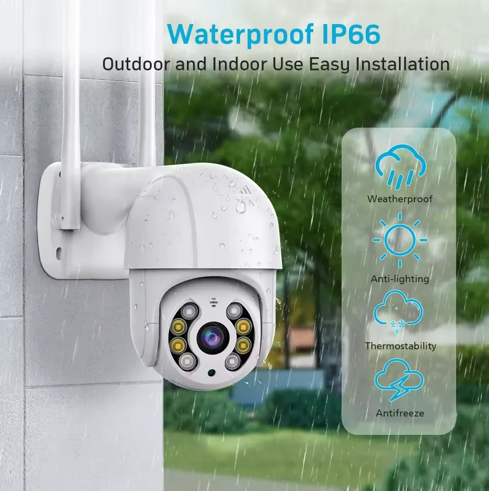 Cámara IP de 8MP 4K, cámara de seguimiento automático con domo de velocidad de 5MP, Monitor de vigilancia inalámbrico WIFI para exteriores y hogar inteligente