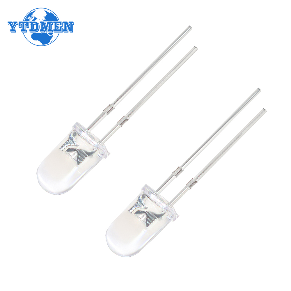 50/100 Stück 5 mm LED, ultrahell, transparent, weiß, grün, rot, blau, gelb, orange, Leuchtdiode, rundes LED-Sortiment