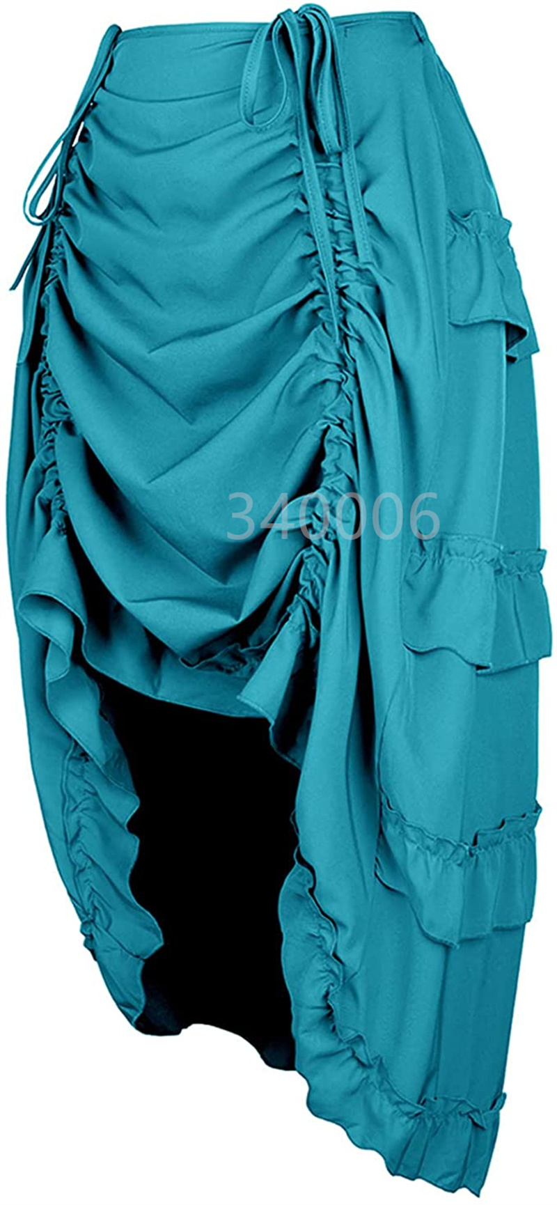 Steampunk femmes jupes gothique irrégulière froncée plissée fête Maxi jupe longue haute basse Costumes Punk Sexy Corset grande taille rouge