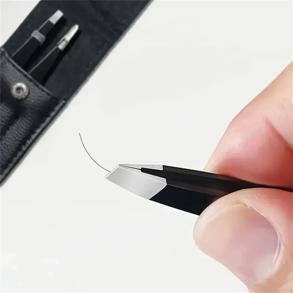 Set di pinzette per sopracciglia in acciaio inossidabile premium da 3 pezzi - Pinzette con punta piatta/inclinata/a punta affilata di precisione per il corpo ﻿