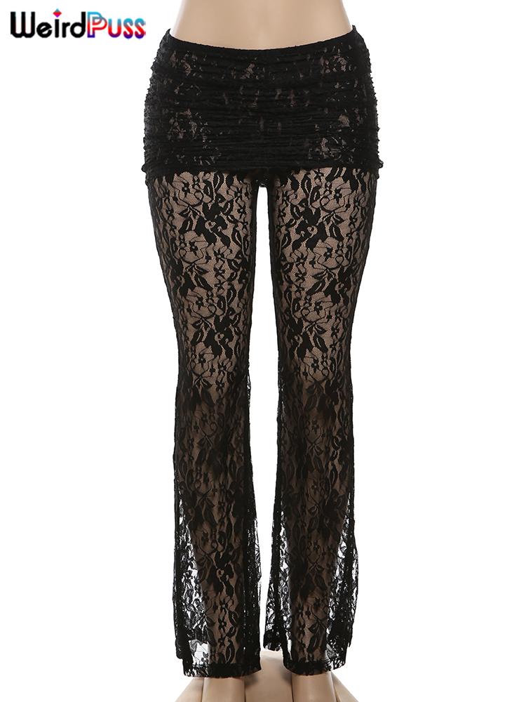 Weird Puss Sexy Summer Skirts Pants Women Y2K Chic Coquette Stretch Summer Trend Skinny Solid Wild Streetwear Trousers Bottoms