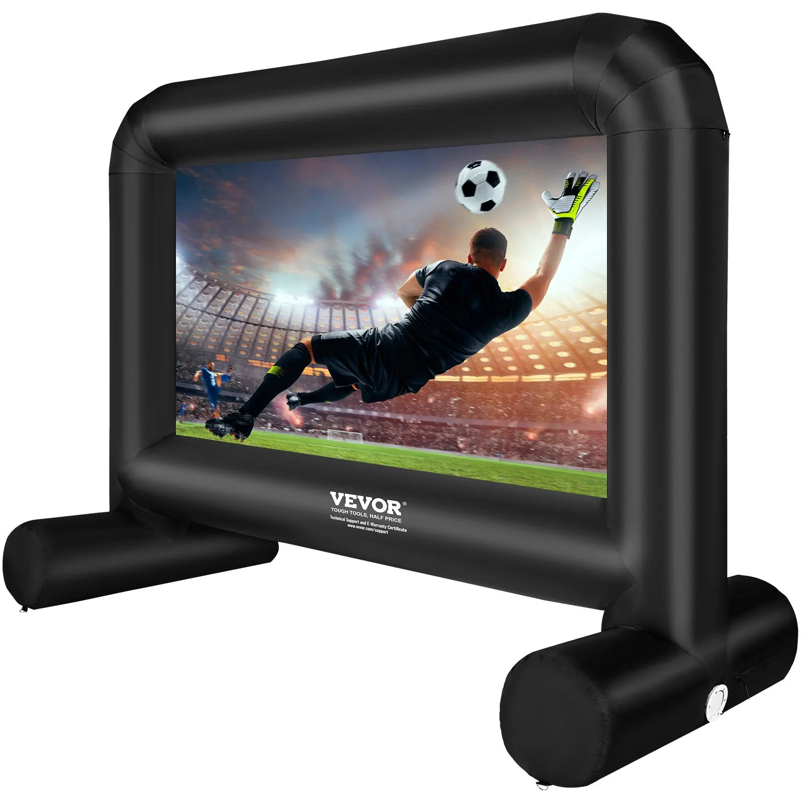 Inflatable Movie Screen, 14 FT  168inch Inflatable Projector Screen For Outside With Blower And Carrying Bag, Front Rear