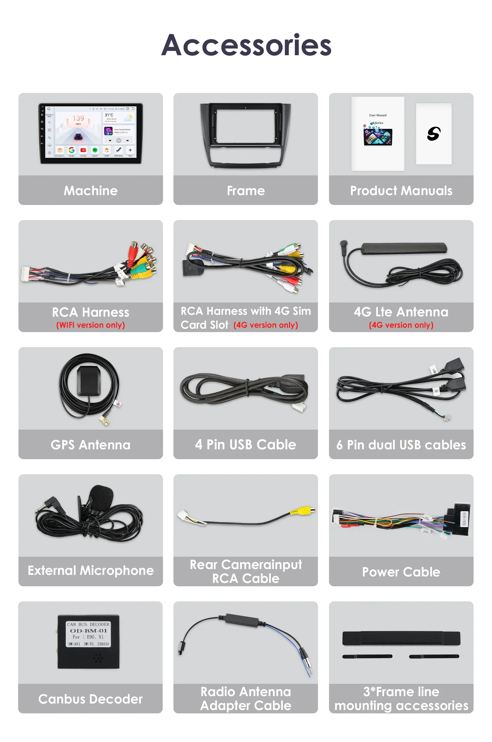 Radio samochodowe Hizpo 9 cali 2Din Android13 do BMW serii 1 E81 E82 E87 E88 AT MT Nawigacja GPS RDS DSP Android Auto CarPlay 360 °   CAM
