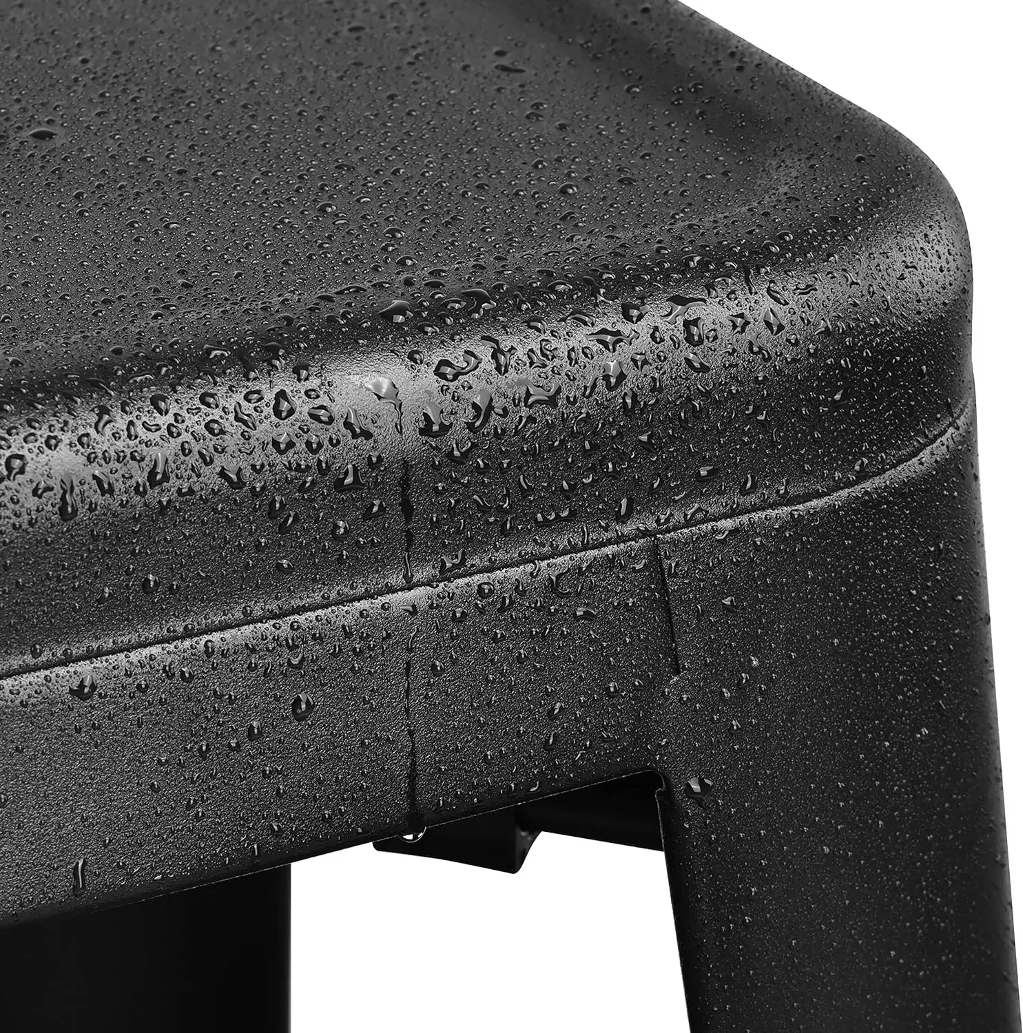 30 Inches Metal Bar Stools High Backless Stools Indoor Outdoor Stackable Kitchen Stools, Black, Set of 4