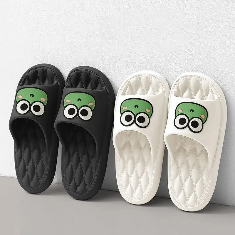 Pantofole antiscivolo da bagno quattro stagioni Pantofole scorrevoli in EVA da donna - Scarpe da casa per interni/esterni antiscivolo morbide e comode a forma di rana
