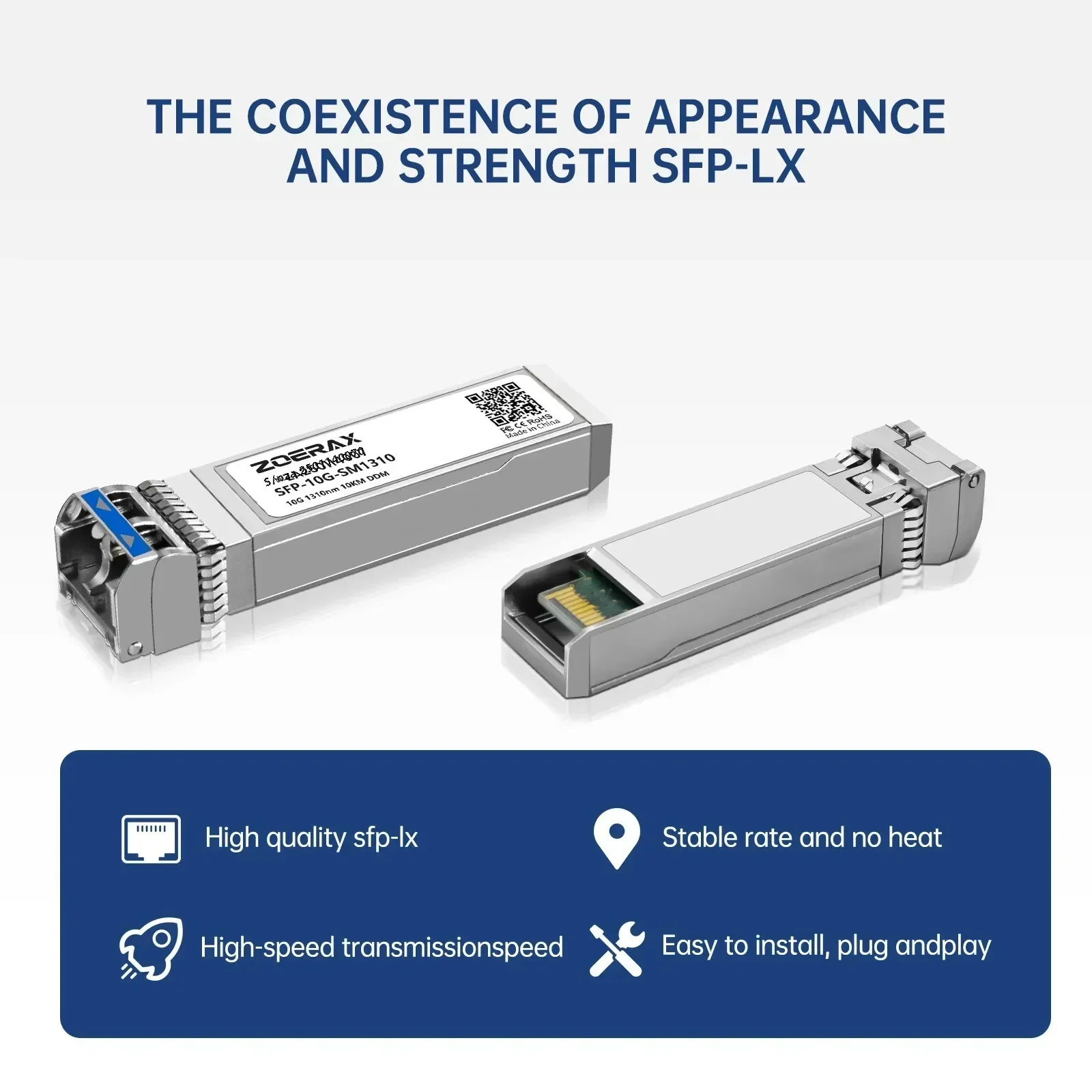 ZoeRax 10/1,25G SFP + одномодовый LC дуплексный модуль приемопередатчика 1310 нм 10 км DDM оптоволоконный модуль для Cisco/TP-Link/другие бренды