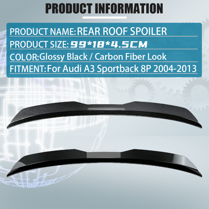 リアルーフリップスポイラーアウディ A3 8P 2004 2005 2006 2007 2008 2009 2010 2011 2012 2013 スポーツバック車の尾翼装飾