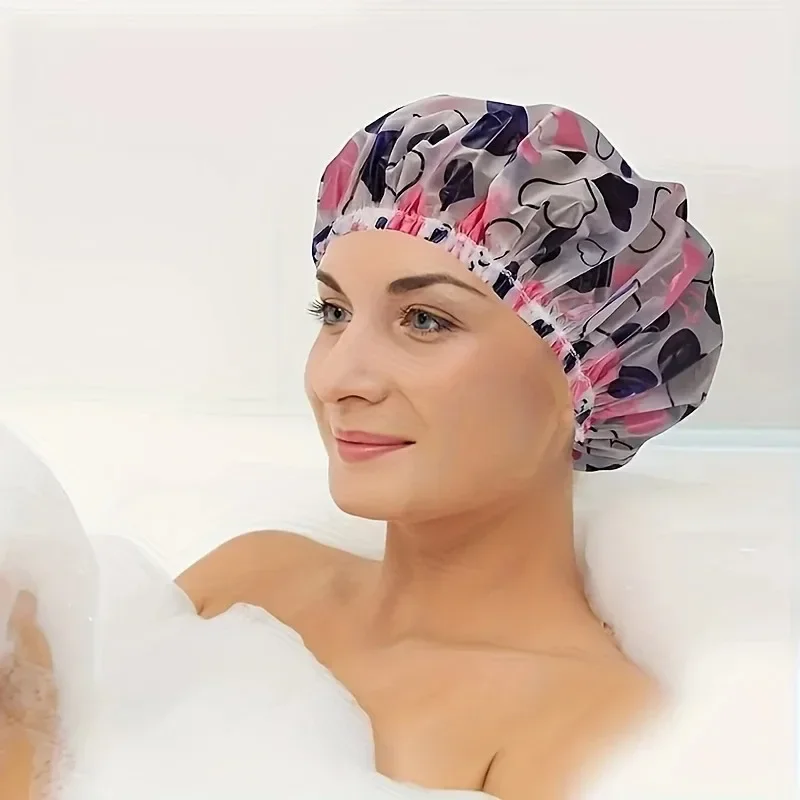 A Shower Cap for Taking A Shower To Prevent Hair From Getting Wet and Oily Water From Sticking and To Take Care of Hair