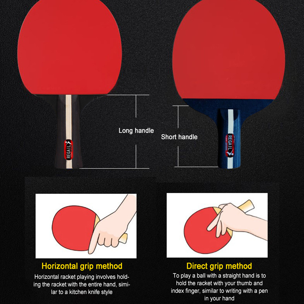 Raquete De Tênis De Mesa com Saco, 2 Raquetes e 3 Bolas, Pás, Ping Pong Paddle Profissional, Jogo De Treinamento Para Iniciantes