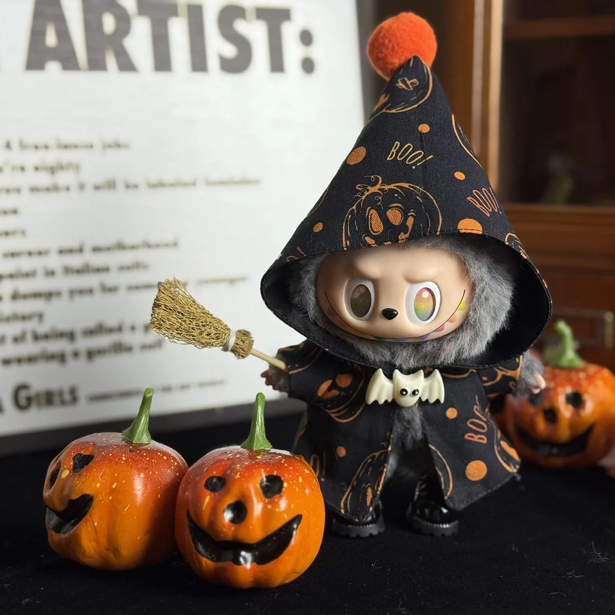 [Bez Lalki] Ubranka dla Pluszaków Halloween Dyniowe Stroje dla Labubu Ręcznie Robione Sukienki Dyniowe Akcesoria dla Lalek
