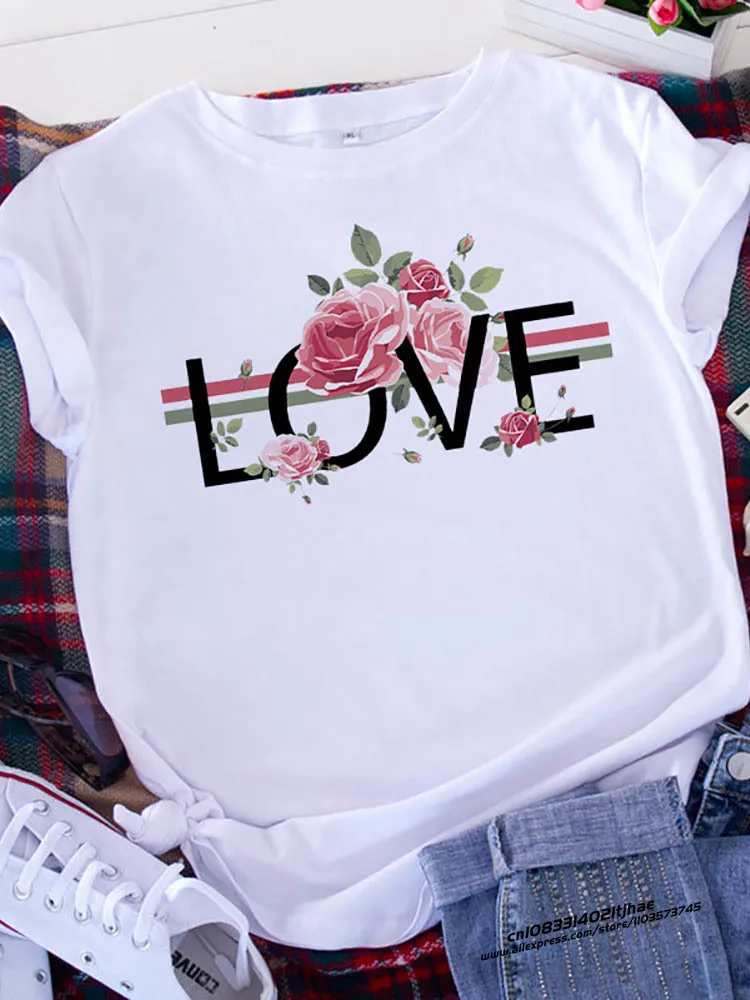 女性用半袖プリントTシャツ,ヒョウ柄の服,バレンタインデー,ハートフリースピリット,ブレイブソウル