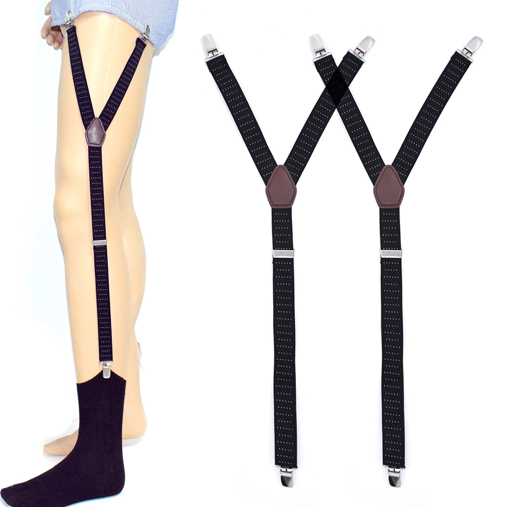 Soportes para camisas para hombre, tirantes elásticos ajustables estilo Y, Clips antideslizantes, abrazaderas para liga de calcetín para militares, 2 uds.