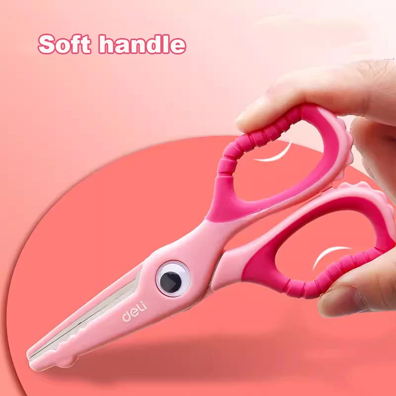 델리 만화 안전 가위 어린이 DIY 수제 공예 종이 절단 학교 문구 작은 전단 귀여운
