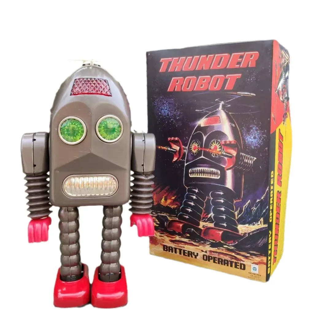 TR2015 電動フラッシュロボットビッグフェイスロボットクリエイティブギフトオーナメントブリキのおもちゃ