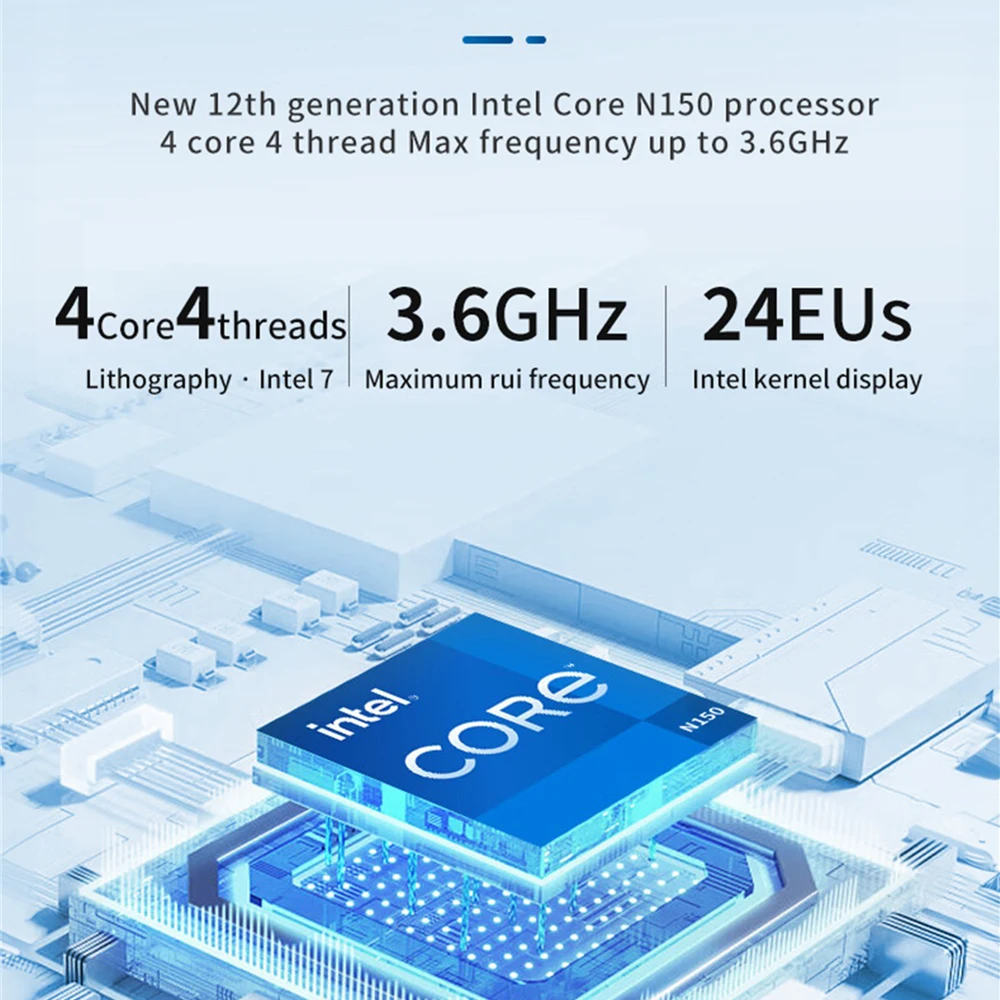 SOYO Mini PC M4 Mini Intel Twin Lake-N150 CPU 12GB DDR5 4800MHz M.2 2242 512GB SSD WiFi5.0 BT5.0 USB3.2 Tipo-C Computer portatile
