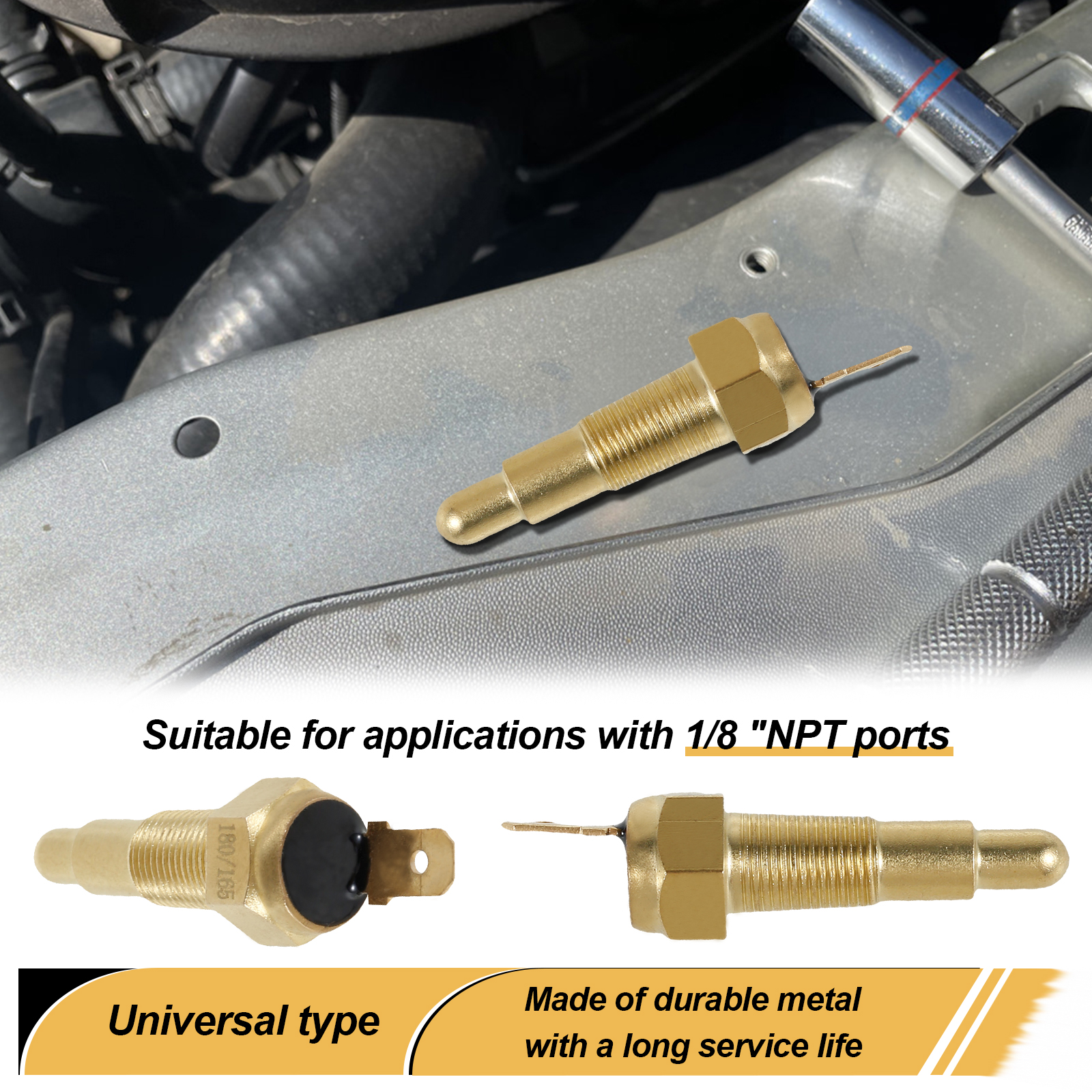 Motorkoelventilator Thermostaat Temperatuursensor Schakelaar 1/8 "Npt 180 Fahrenheit Aan 165 Fahrenheit Uit Voor Waterolie Koelvloeistof