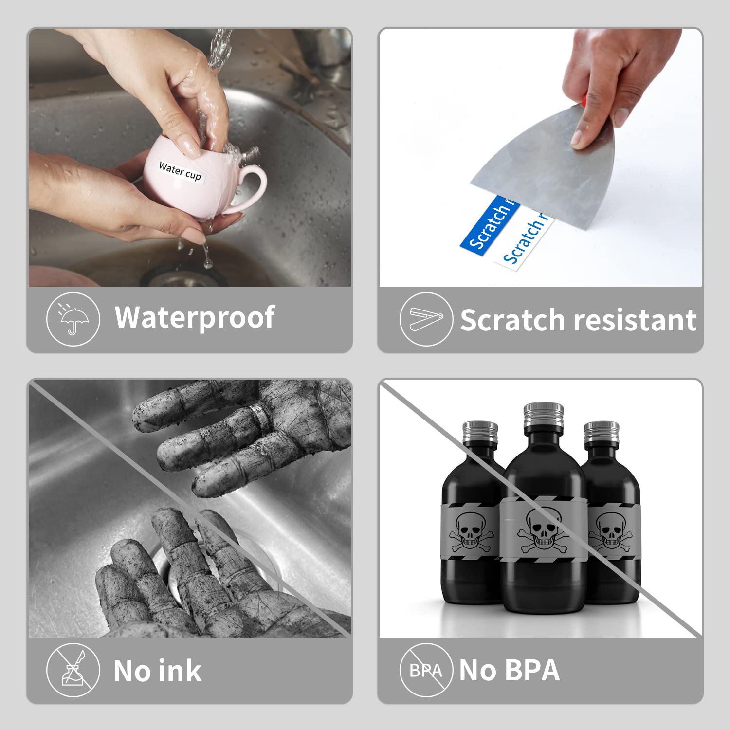 P12 P12pro Label Maker Tape 12mm Label Compatible for DYMO LetraTag LT-100H LT-100T Plus Dymo 200B Printer Phomemo P12 P12pro