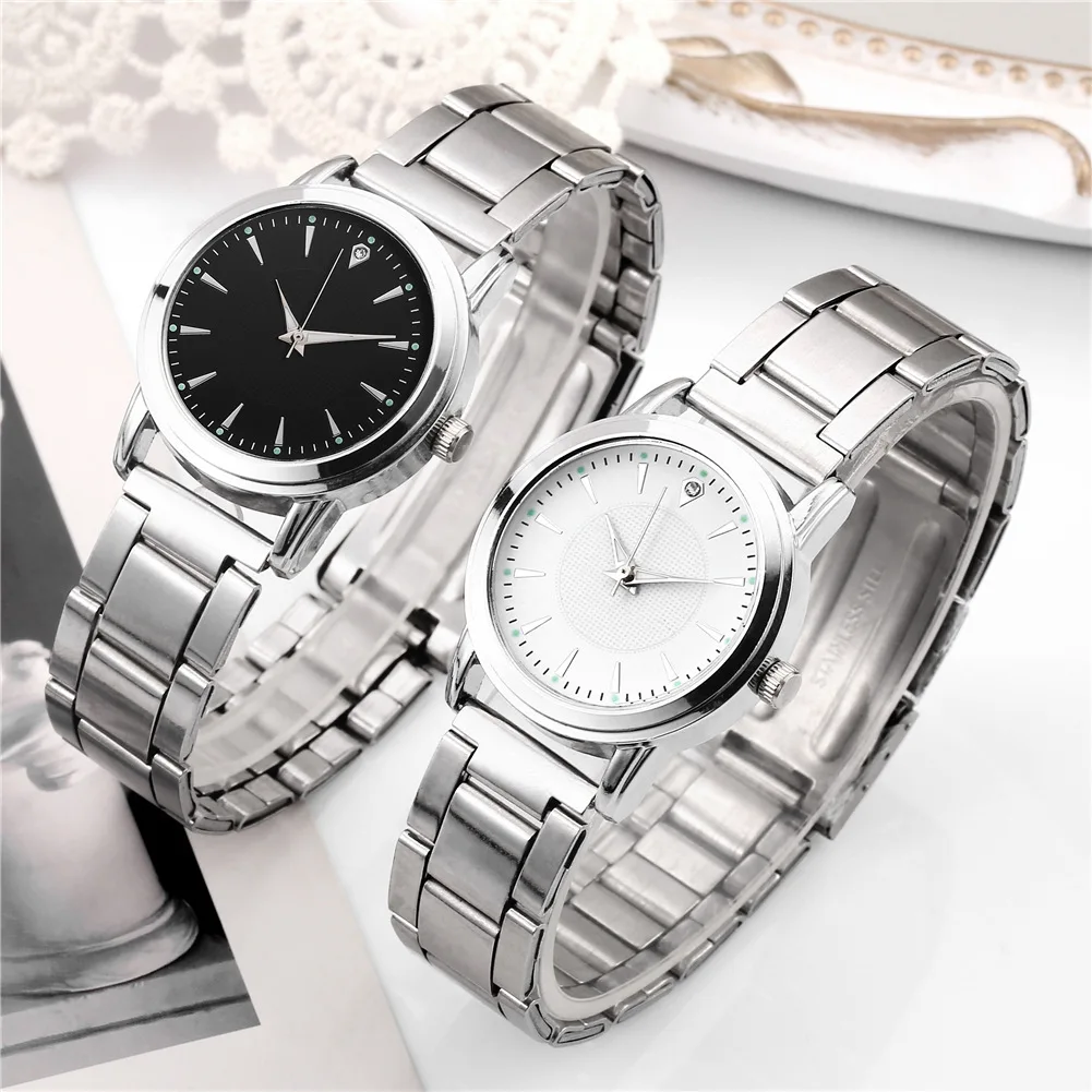 Relojes de pulsera de lujo para parejas con diamantes de moda 2024, correa de malla plateada de acero inoxidable, reloj de cuarzo para mujer, relojes para mujer, superventas